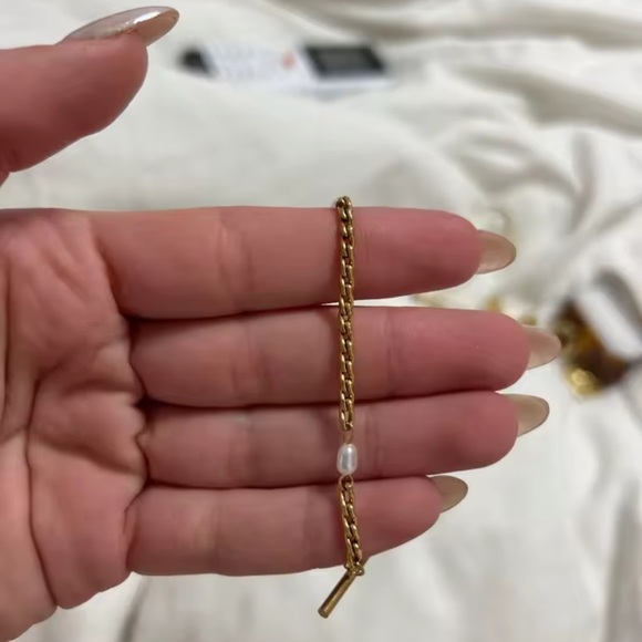 Vintage Irregular Shaped  Pearl Bracelet Stainless Steel - Picture 8 of 12